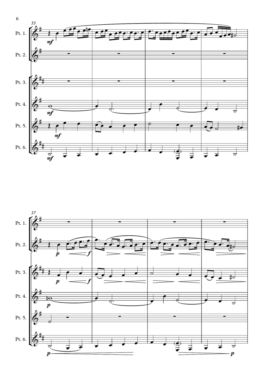 Monteverdi - The Seventh Book of Madrigals (1619) - 05. O come sei gentile a6 Brass Ensemble scores gallery preview page 6