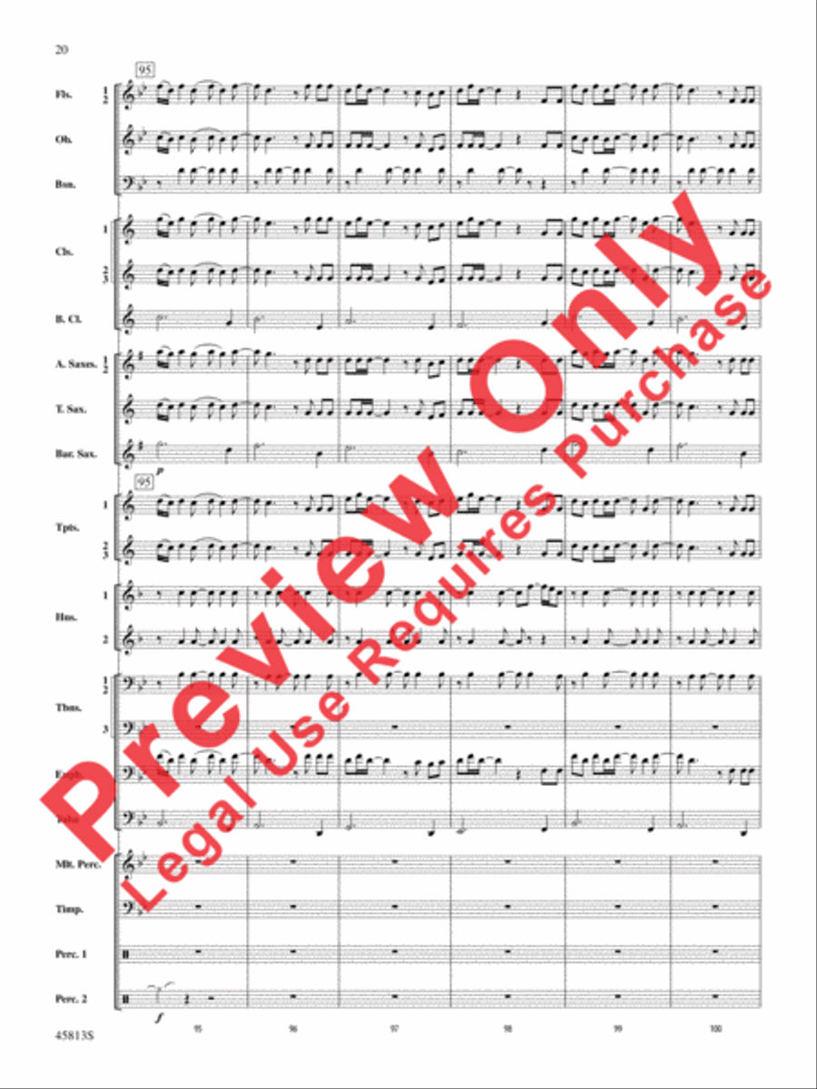Hamilton, Suite from the Broadway Musical Concert Band scores gallery preview page 21