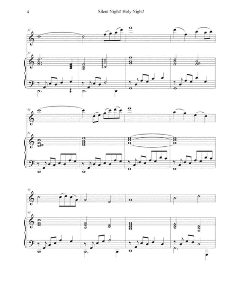 Silent Night! Holy Night! (Violin-Piano) Violin Solo scores gallery preview page 4