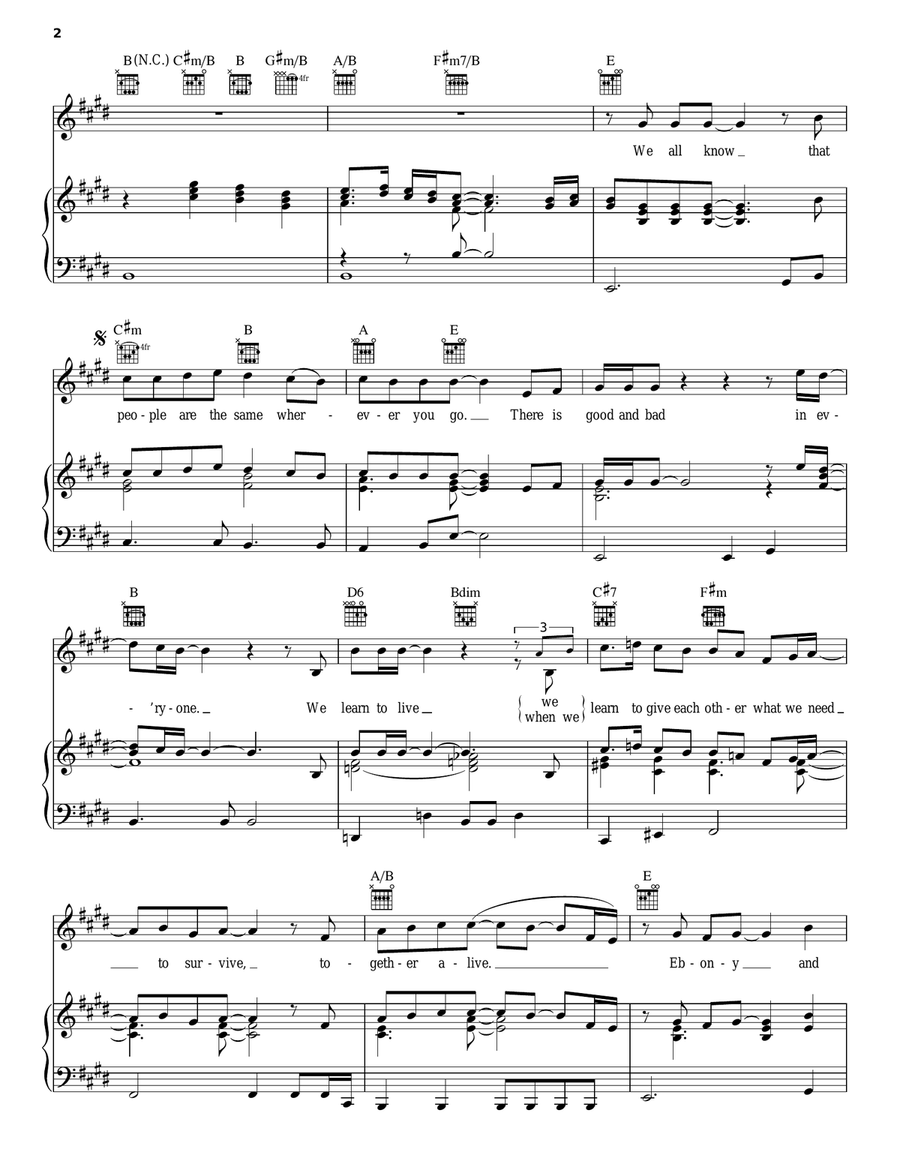 Ebony And Ivory Piano, Vocal, Guitar scores gallery preview page 2