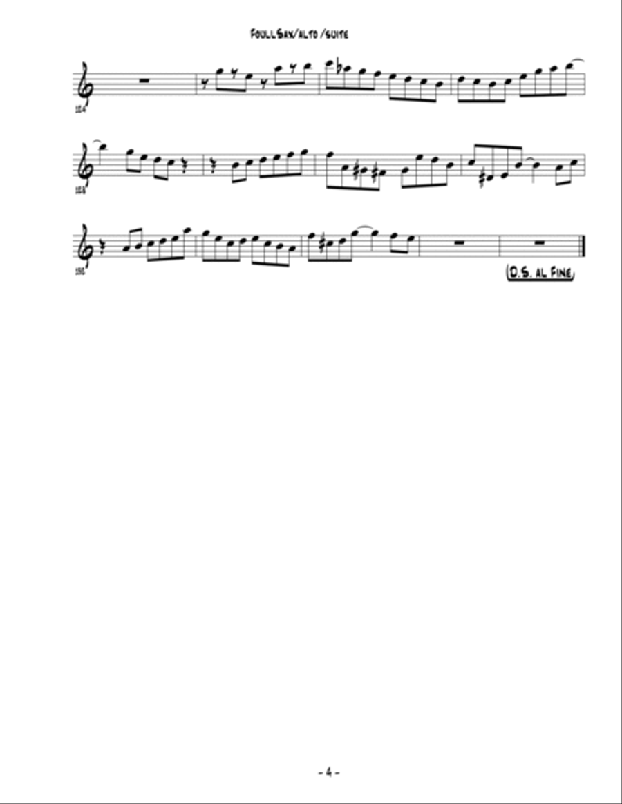 FoullSax / pour Quatuor de Saxophone, Guitare, Contrebasse et Batterie Jazz Ensemble scores gallery preview page 4