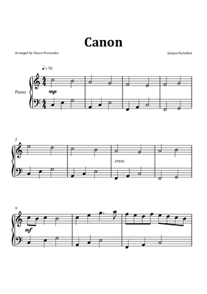Book cover for Canon by Pachelbel - Easy/Intermediate Piano Solo in C