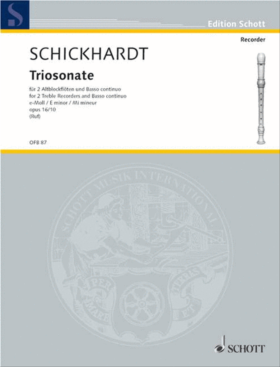 Trio Sonata E minor Alto Recorder scores gallery preview page 1