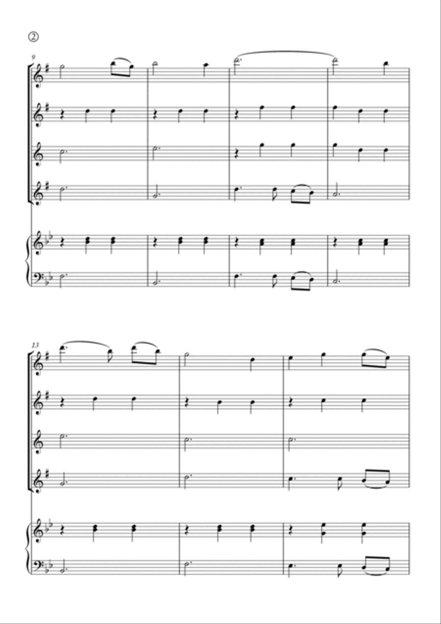 Amazing Grace Saxophone Quartet scores gallery preview page 2