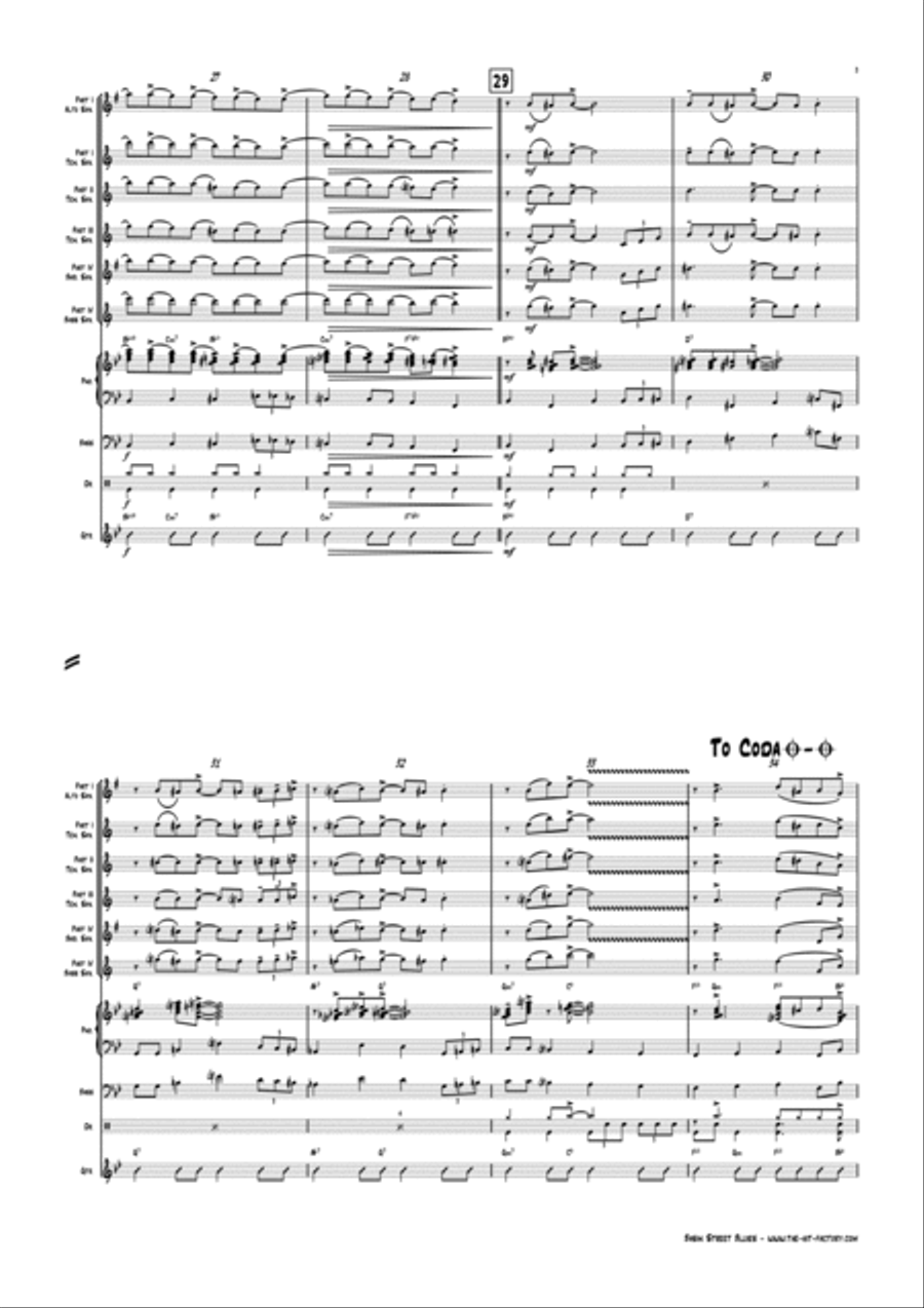 Basin Street Blues Saxophone Quartet scores gallery preview page 3