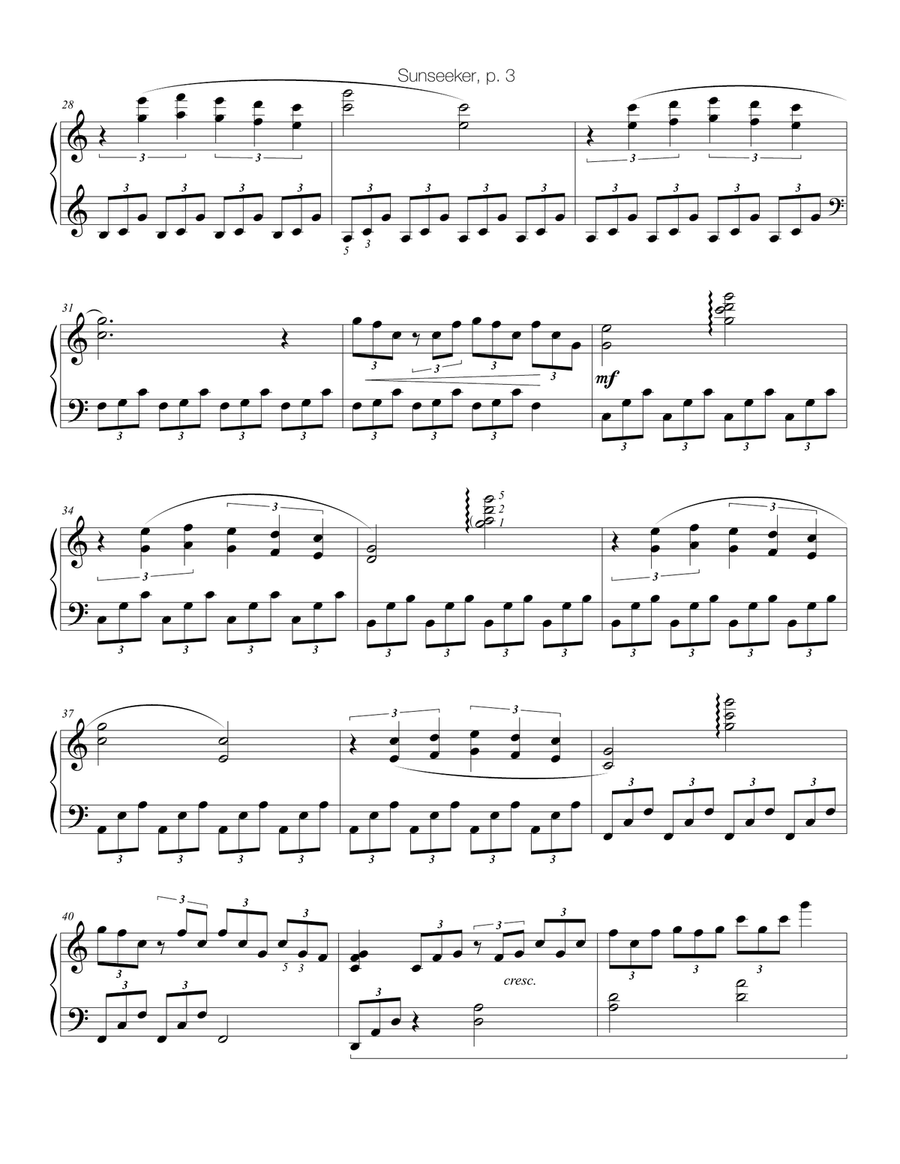 Sunseeker Piano Solo scores gallery preview page 3