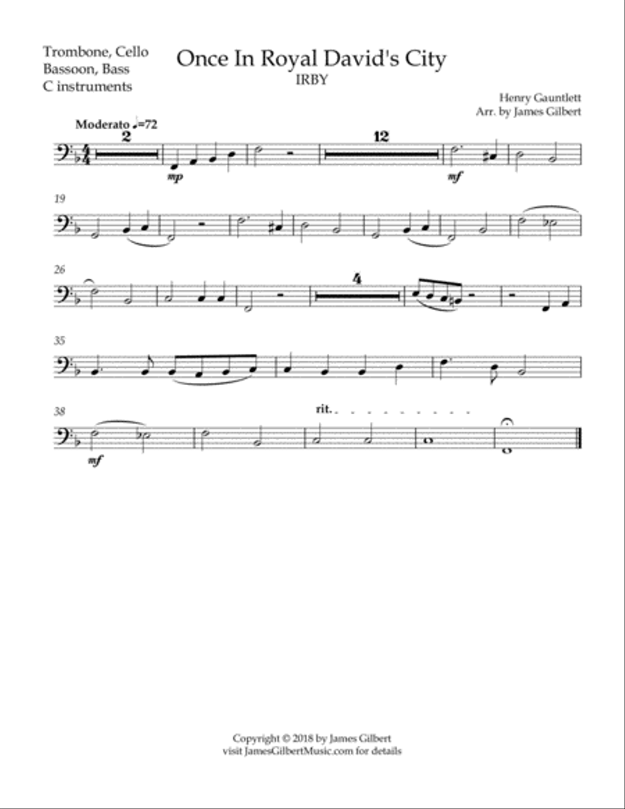 Once In Royal David's City Small Ensemble scores gallery preview page 4