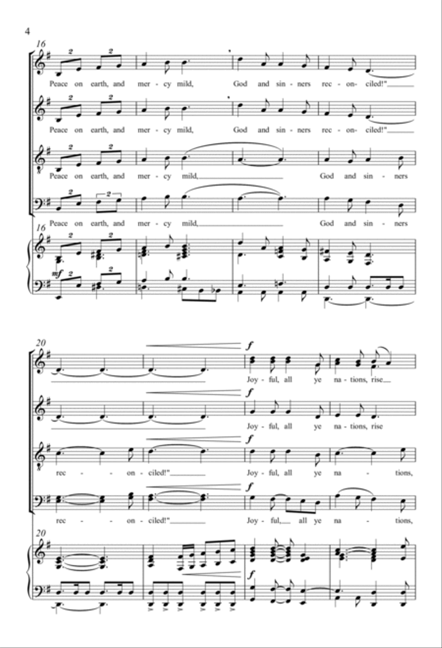 Hark! The Herald Angels Sing 4-Part scores gallery preview page 3