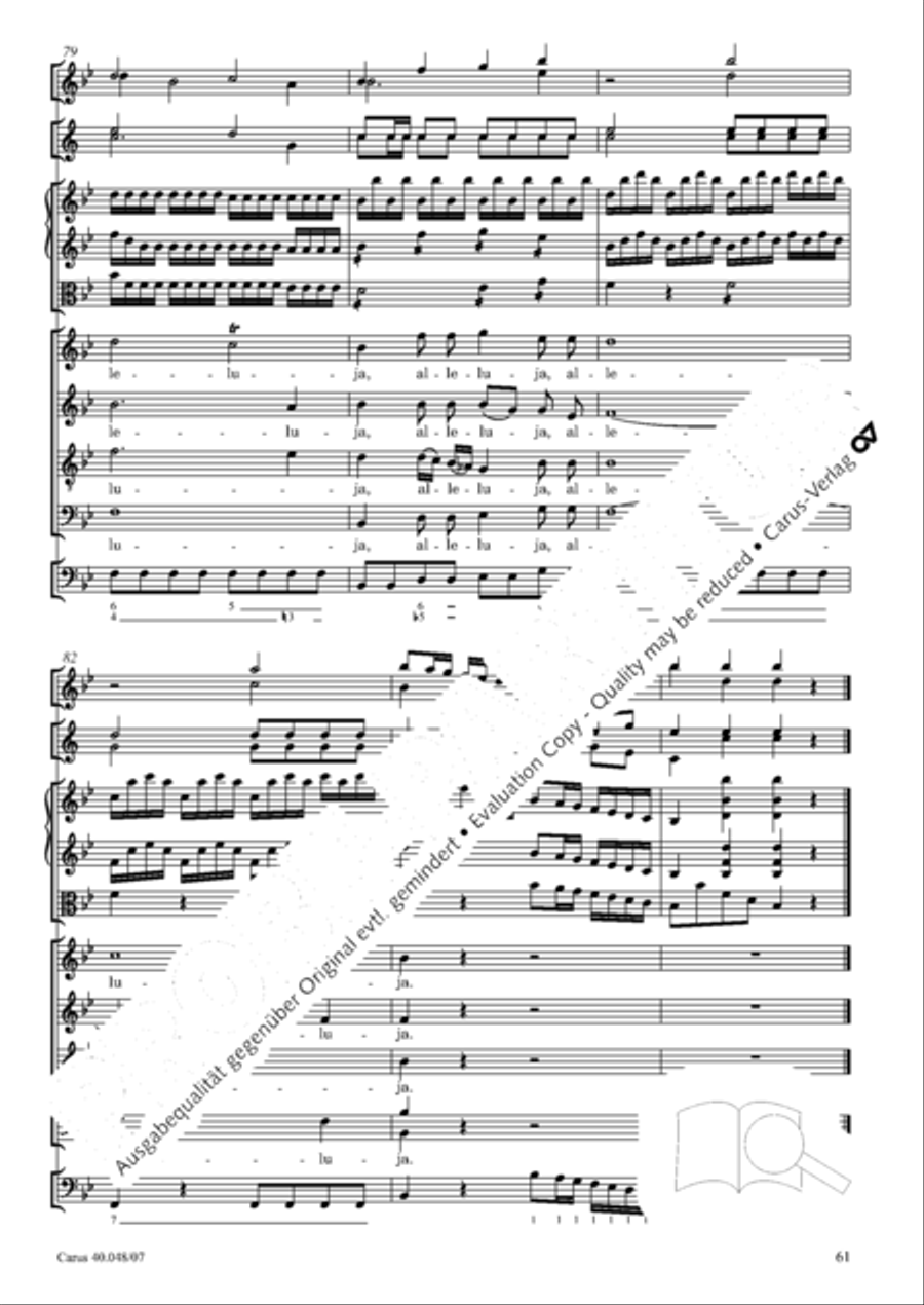 Regina coeli in B-Flat Major, K. 127 4-Part scores gallery preview page 62