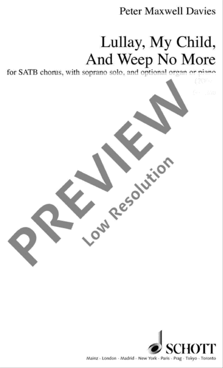 Lullay, My Child, And Weep No More Mixed Choir scores gallery preview page 2