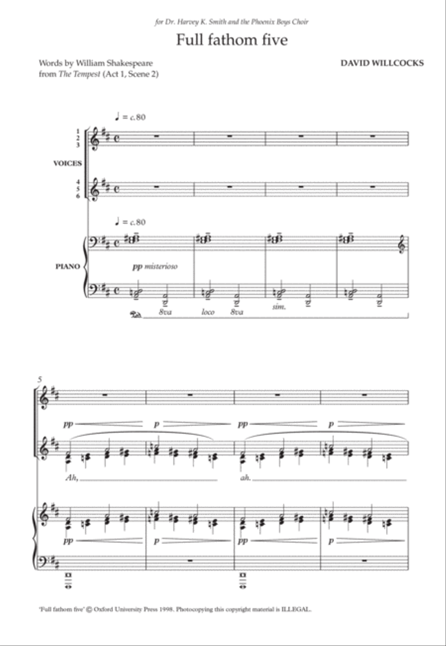 Full fathom five SSA scores gallery preview page 1