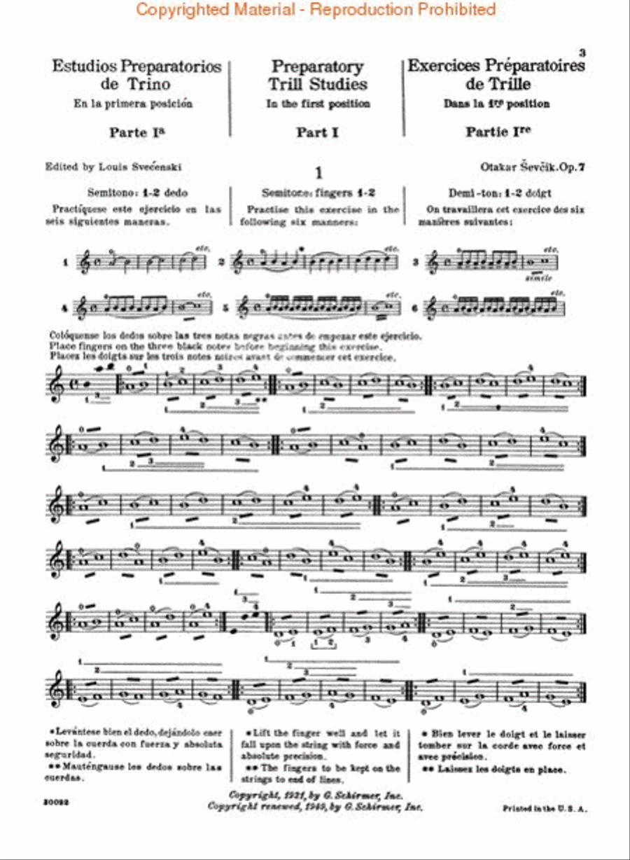 Preparatory Trill Studies, Op. 7 – Book 1 Violin scores gallery preview page 2