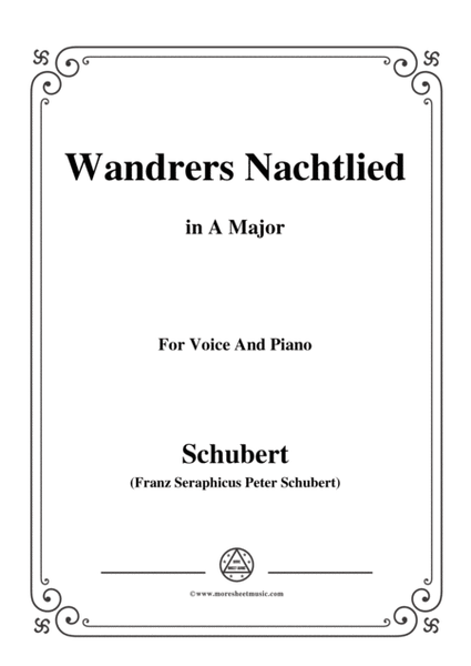 Schubert-Wandrers Nachtlied,in A Major,Op.4,No.3,for Voice and Piano image number null