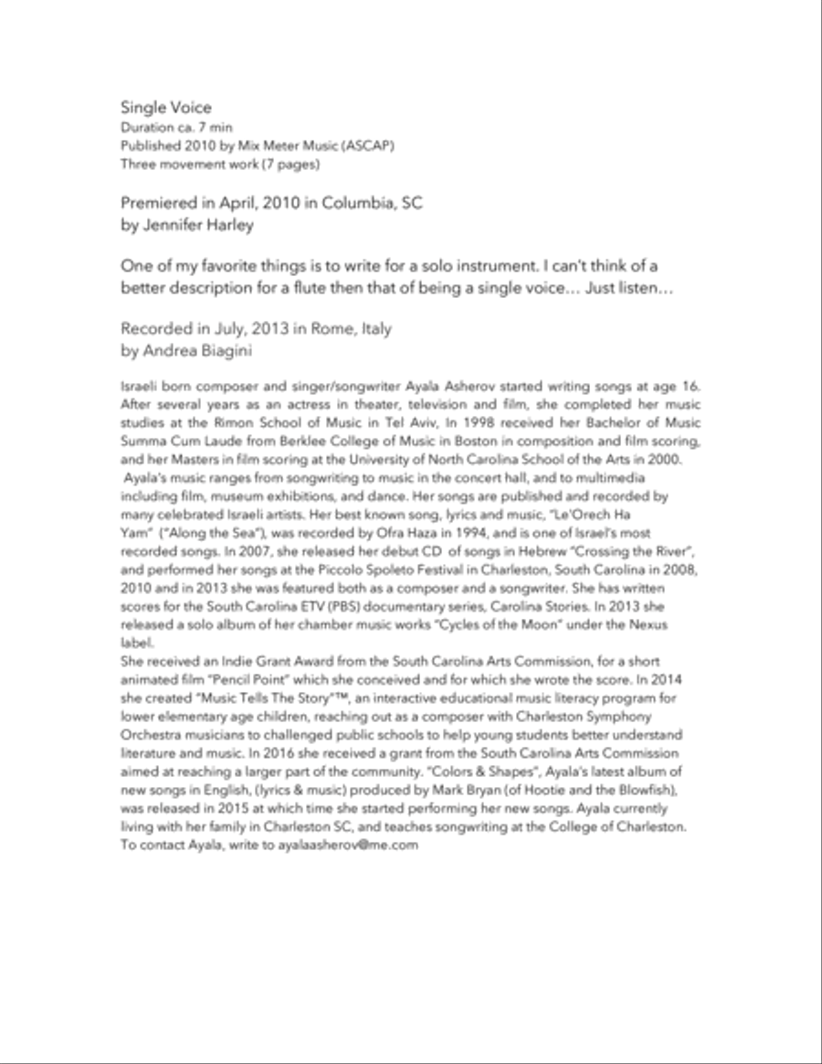 Single Voice - For Flute Solo Flute Solo scores gallery preview page 2