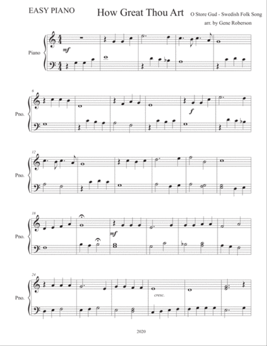 How Great Thou Art EASY PIANO Easy Piano scores gallery preview page 2