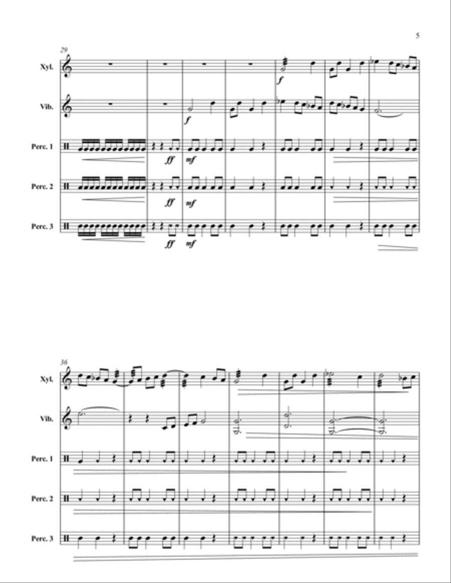 3/5 Percussion Quintet Percussion scores gallery preview page 5