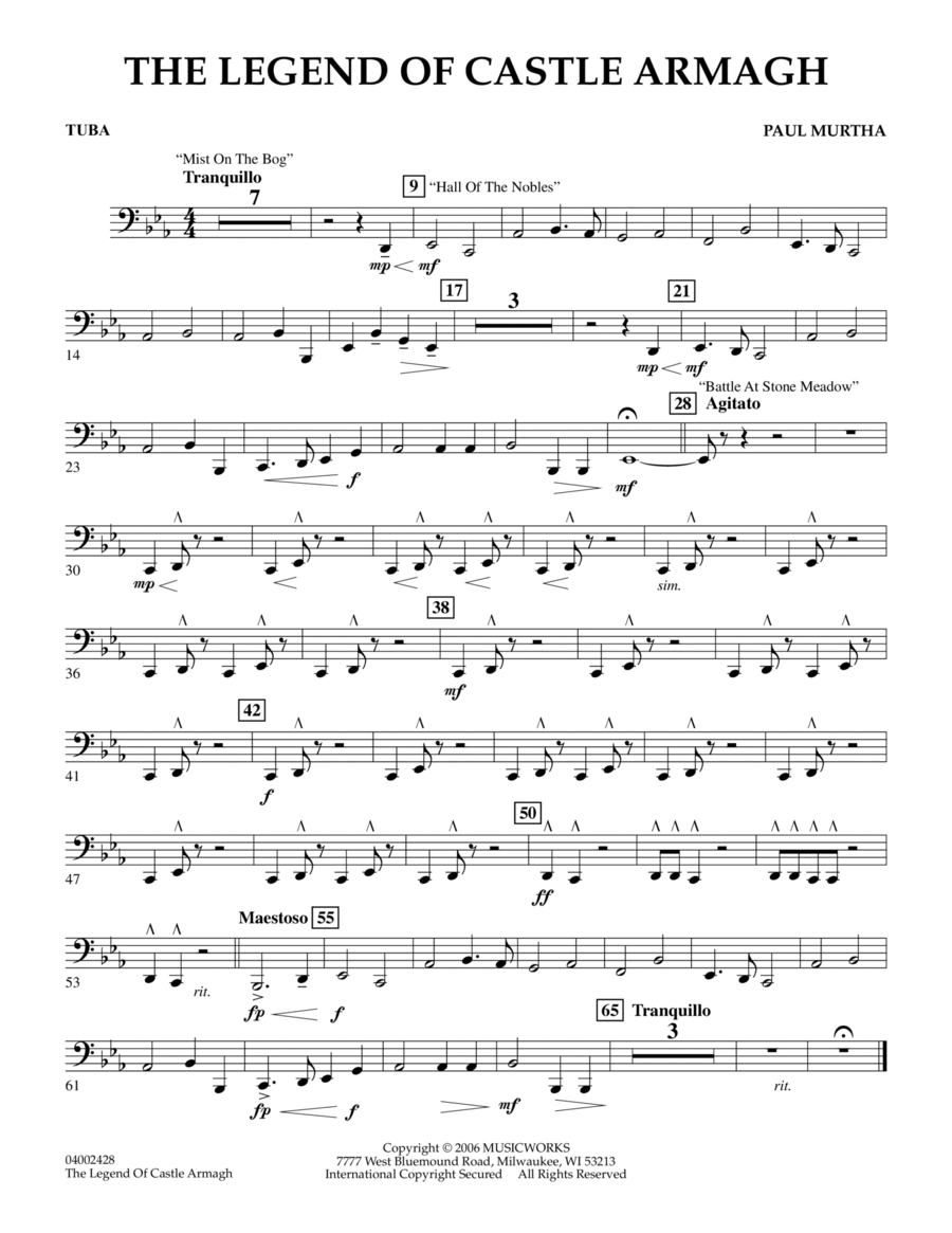 The Legend of Castle Armagh - Tuba Tuba scores gallery preview page 1