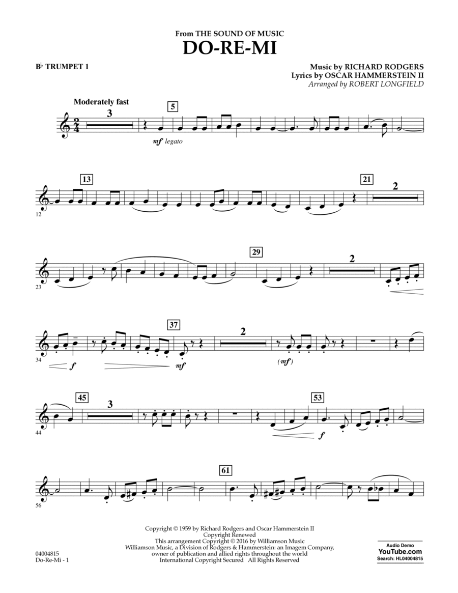 Do-Re-Mi (from The Sound of Music) - Bb Trumpet 1 B-Flat Trumpet scores gallery preview page 1