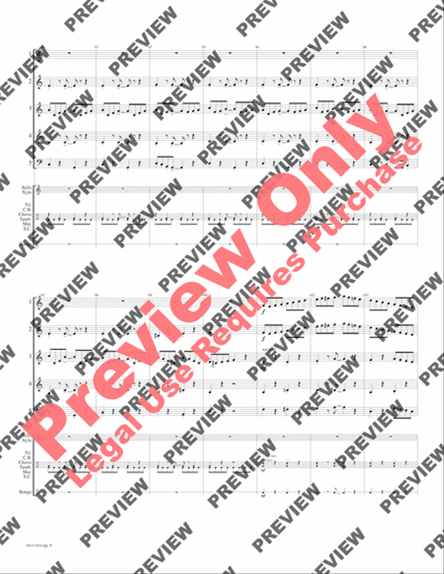 Tico Tico Tico Tico Woodwind Ensemble scores gallery preview page 10
