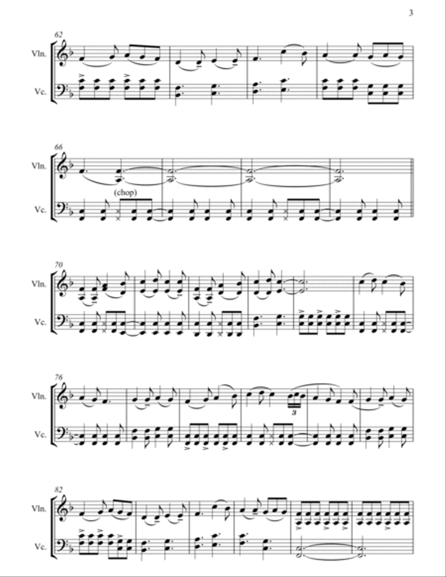 Good Christian Men Rejoice (In Dulci Jubilo) - Full Length Violin & Cello Arrangement in a Folk musi String Duet scores gallery preview page 4