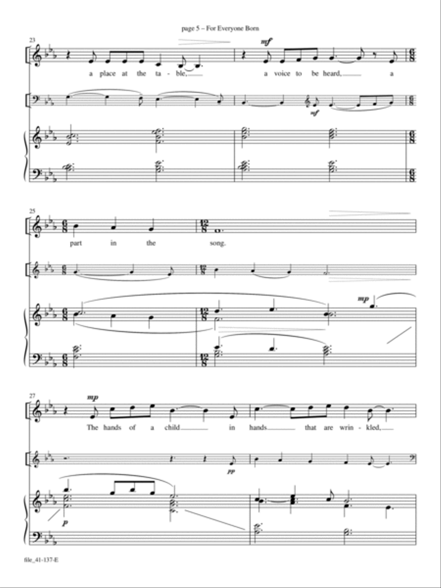 For Everyone Born Voice Solo scores gallery preview page 5