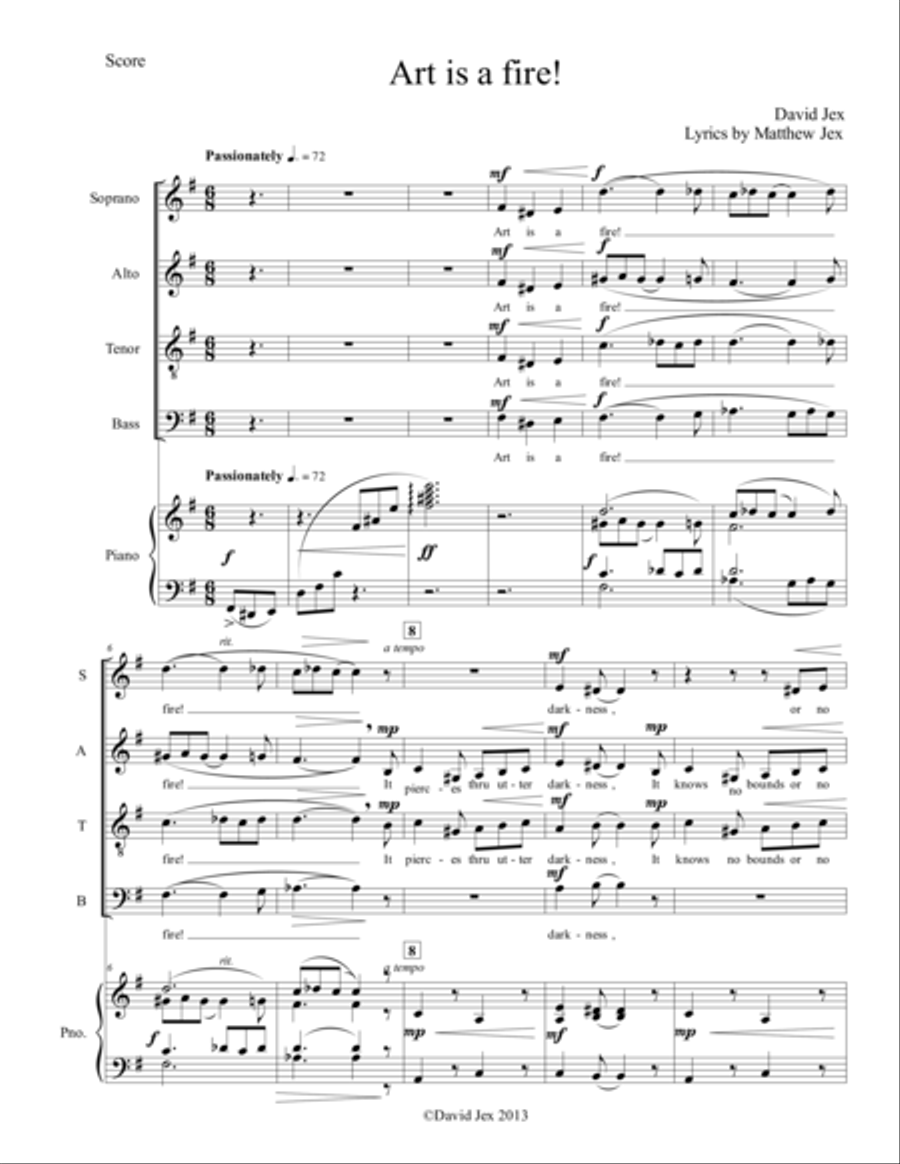 Art is a fire! 4-Part scores gallery preview page 1