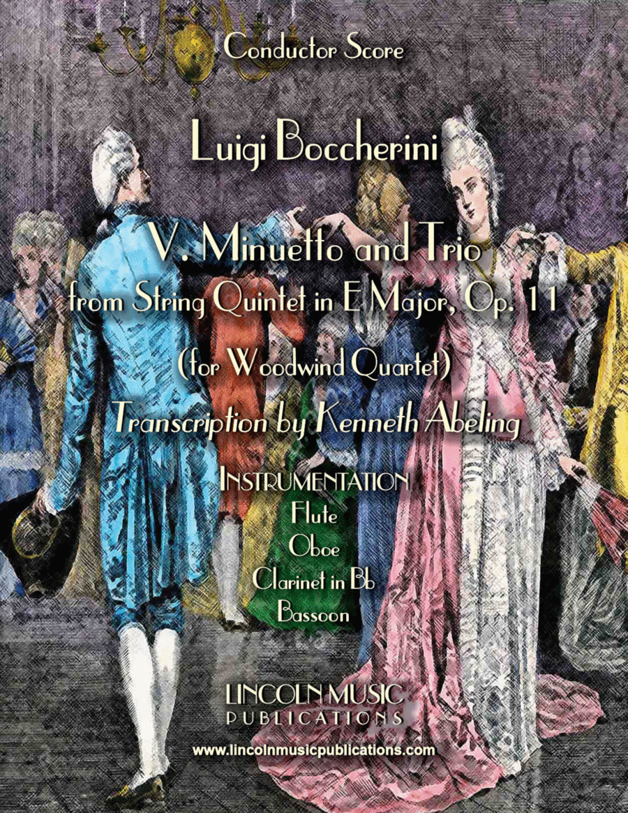 Boccherini - “Minuetto” (for Woodwind Quartet) Woodwind Quartet scores gallery preview page 1