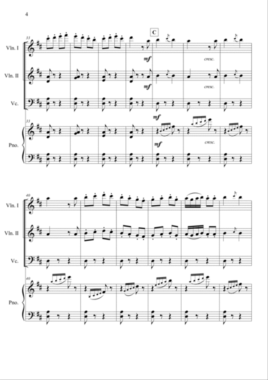 L'Arlesienne Suit No.2 Farandole Piano Quartet scores gallery preview page 4