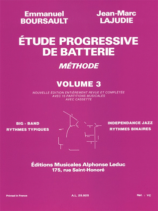 Book cover for Etude Progressive De Batterie - Book 2, Volume 3