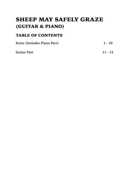 Sheep May Safely Graze (Bach): Guitar and Piano image number null