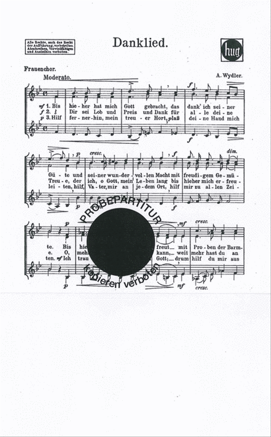 Danklied Women's Choir scores gallery preview page 1