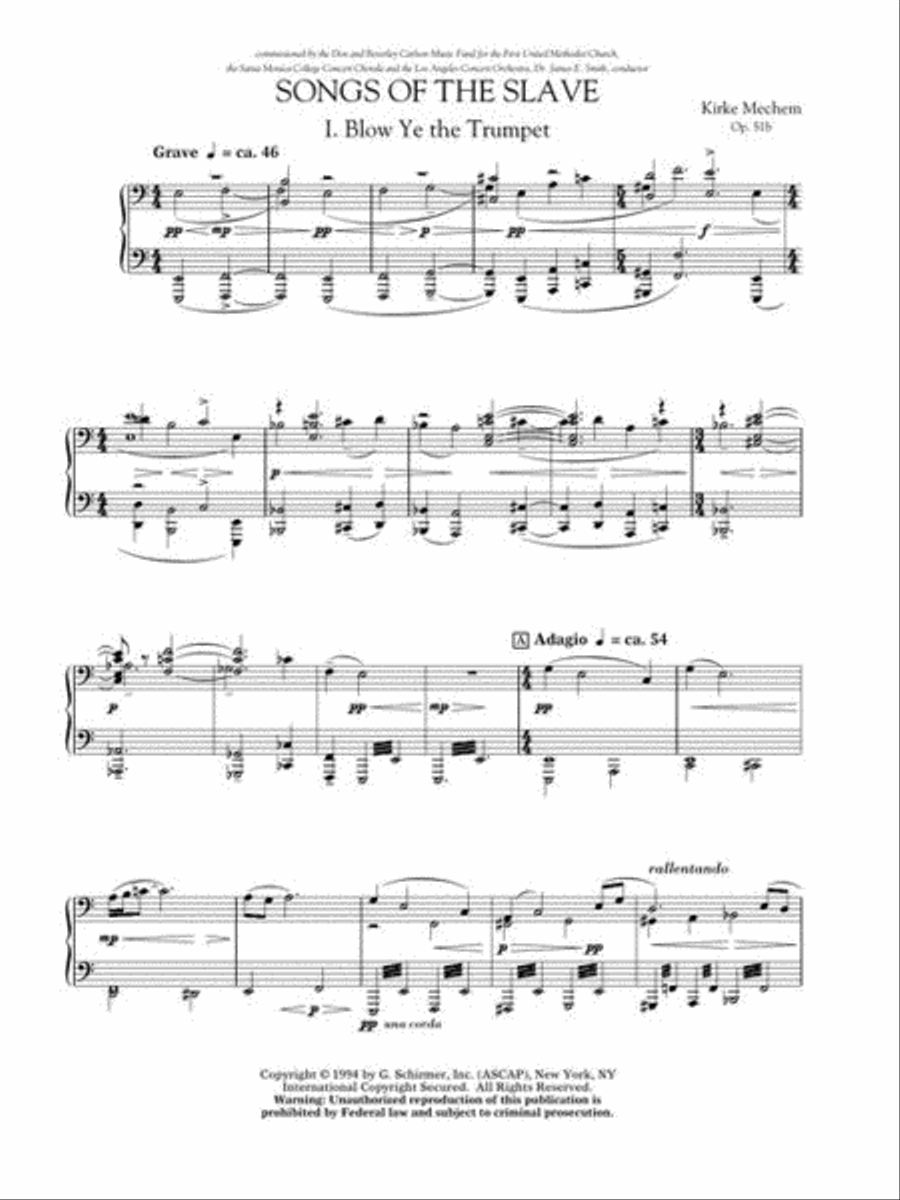 Kirke Mechem – Songs of the Slave Choir scores gallery preview page 4
