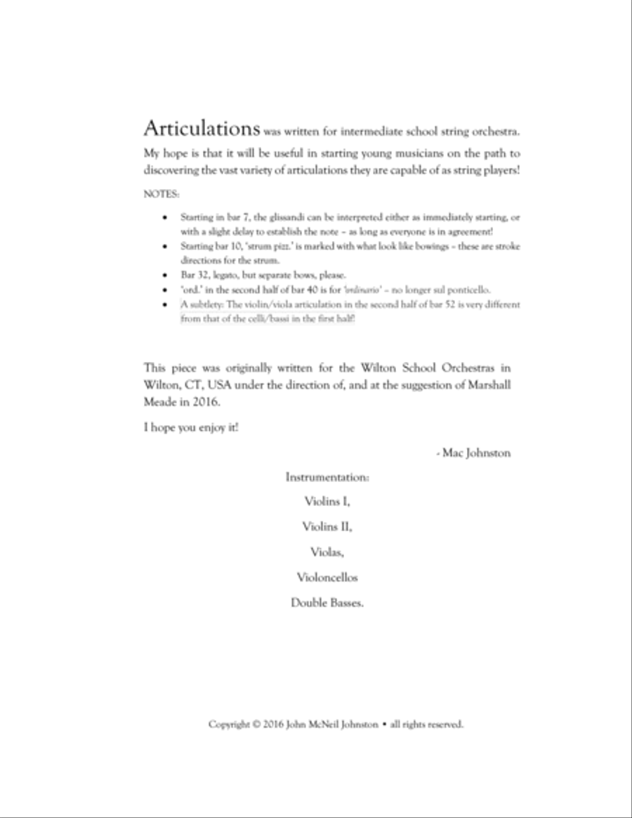 Articulations - Score String Orchestra scores gallery preview page 2