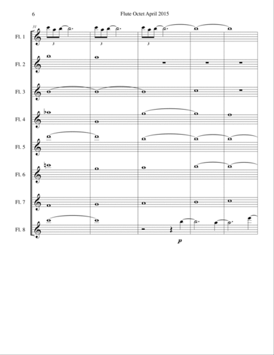 OCTET for flutes OCTET for flutes Woodwind Ensemble scores gallery preview page 6