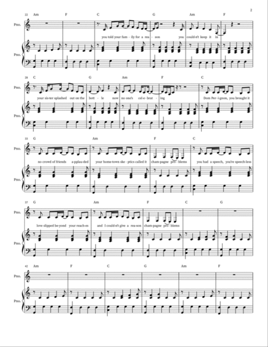 Champagne Problems Champagne Problems Piano, Vocal scores gallery preview page 2