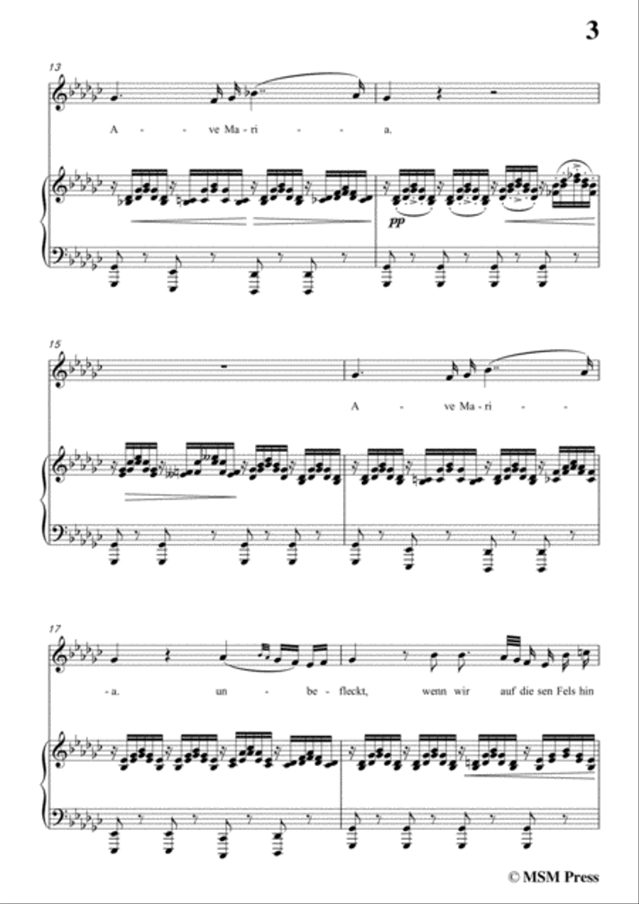 Schubert-Ave maria in G flat Major,for voice and piano Schubert-Ave maria in G flat Major,for voice and piano Voice Solo scores gallery preview page 5