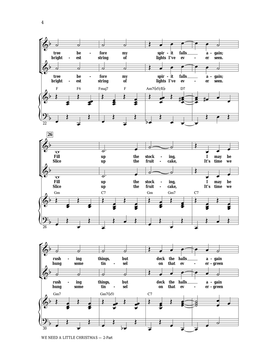 We Need A Little Christmas (from Mame) (arr. Mac Huff) 2-Part scores gallery preview page 3