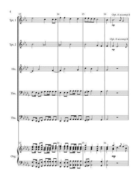 Cum Sancto Spiritu (from "Gloria) for Brass Quintet, opt. accomp. (Db Maj. version) image number null