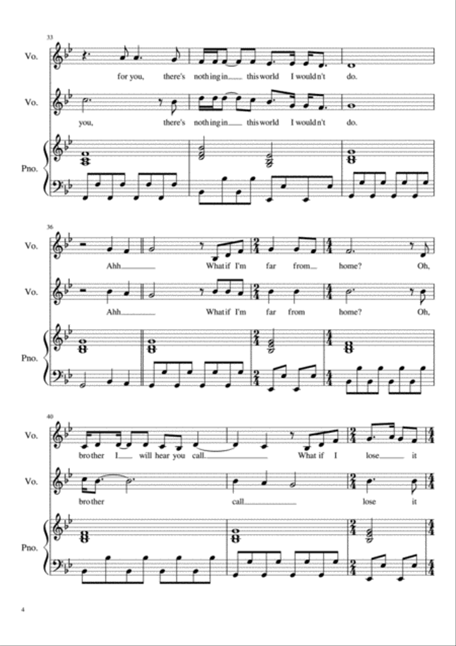 Hey Brother Vocal Duet scores gallery preview page 4