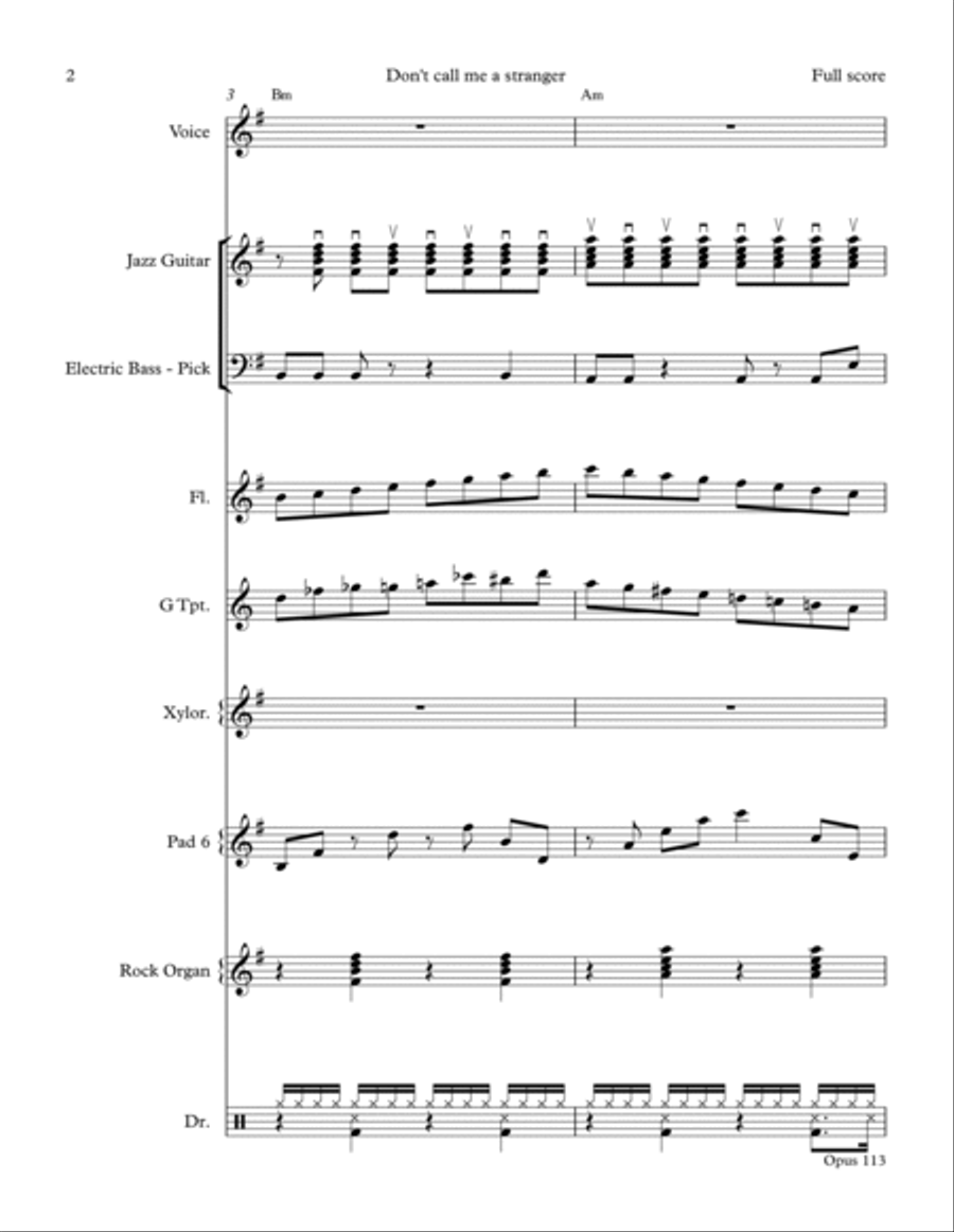 Don't call me a stranger Large Ensemble scores gallery preview page 2
