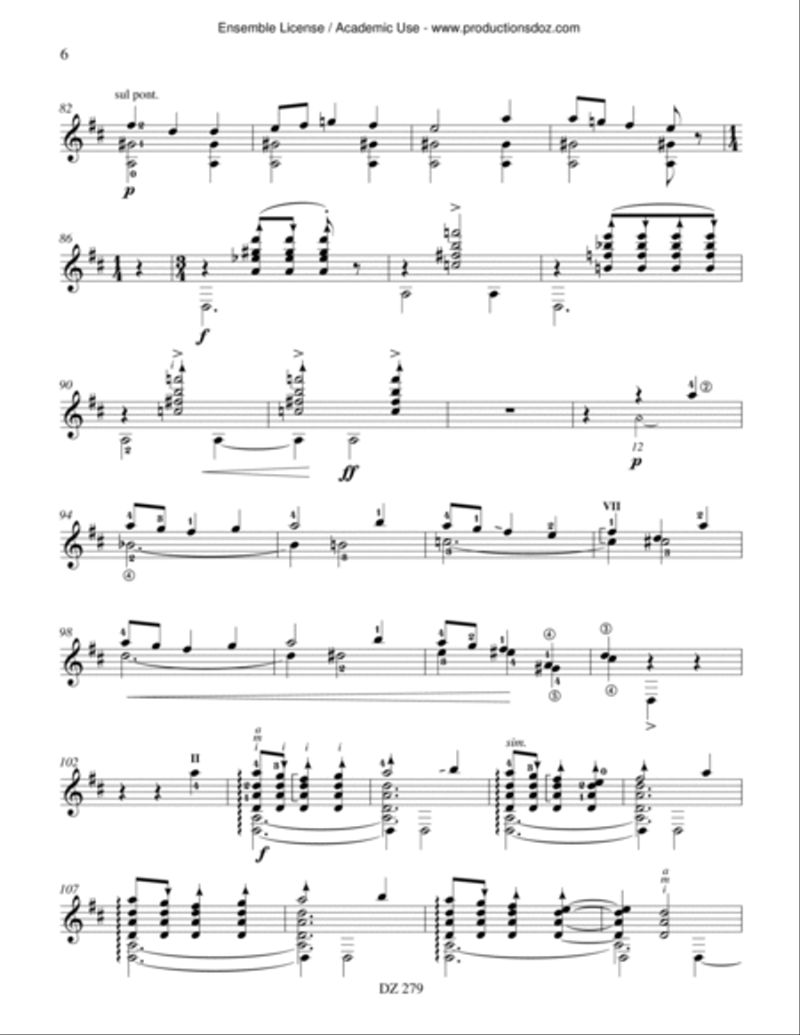 Fantaisie sur un thème auvergnat, L'oiseau et l'aube Classical Guitar scores gallery preview page 6