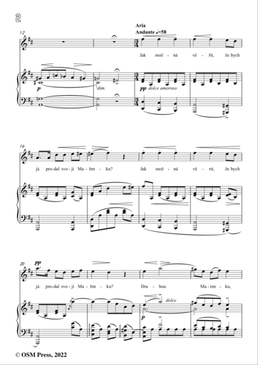 Smetana-Jenik's Aria,in b minor Voice Solo scores gallery preview page 4
