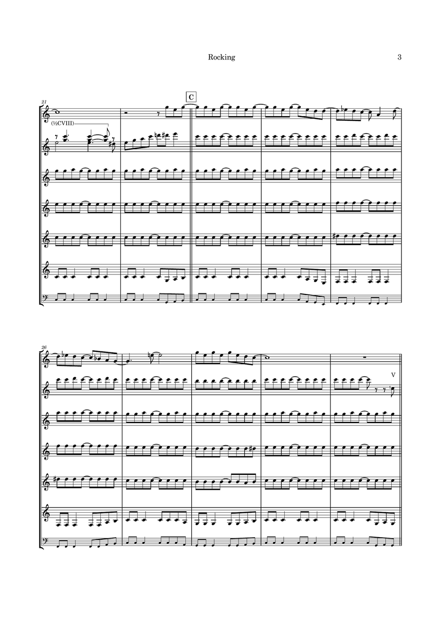 Rocking All Over The World Guitar Ensemble scores gallery preview page 6