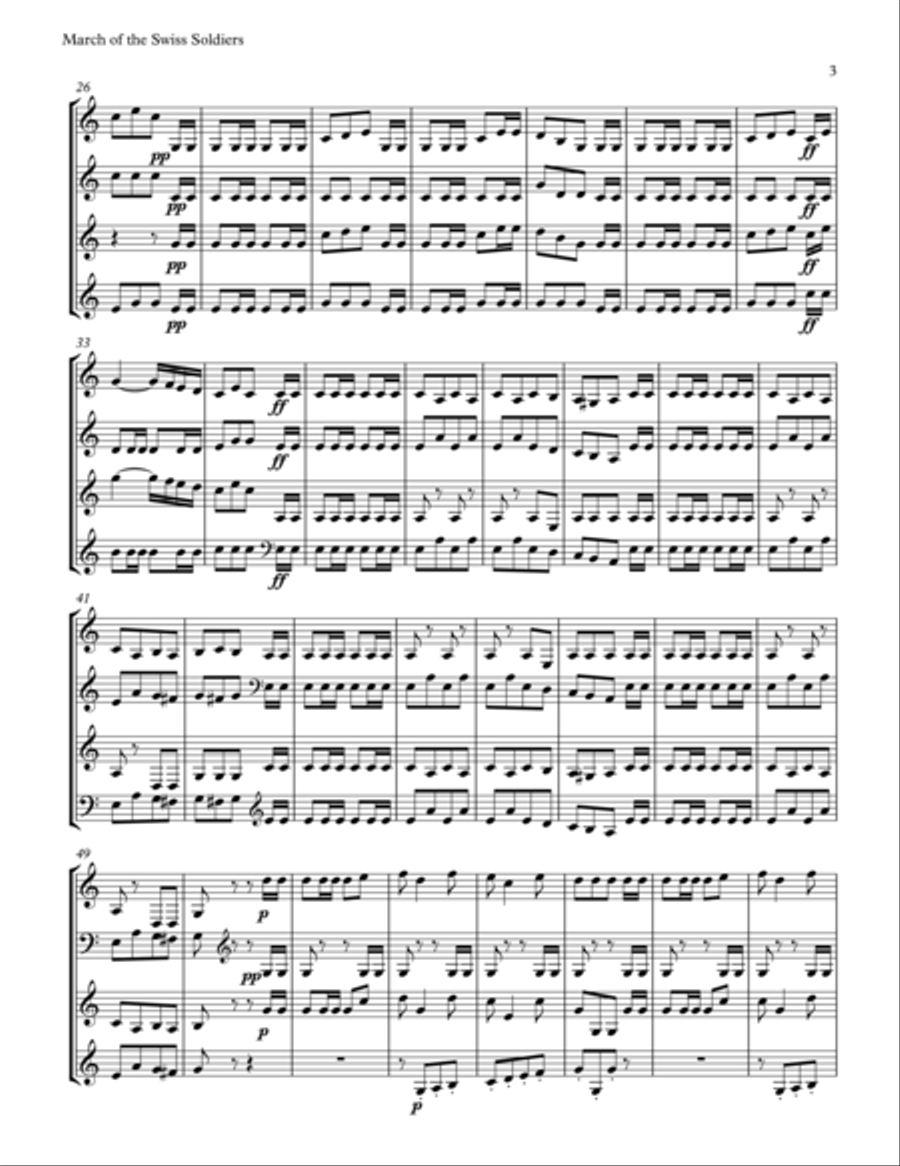 Rossini: March of the Swiss Soldiers from William Tell Overture for Horn Quartet French Horn Quartet scores gallery preview page 3