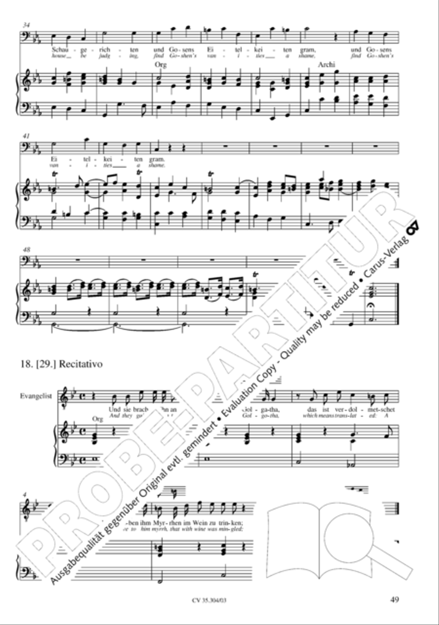 St. Mark Passion (Markus-Passion) 4-Part scores gallery preview page 50