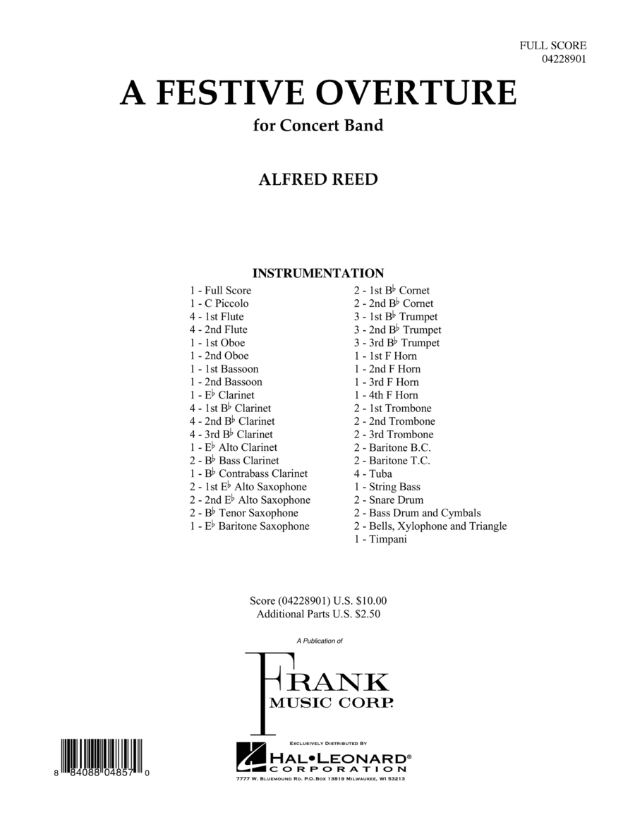 A Festive Overture - Full Score Concert Band scores gallery preview page 1