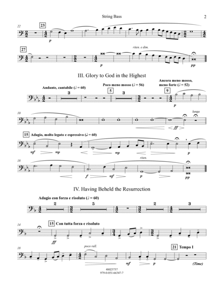 Suite from All-Night Vigil (Vespers) - String Bass