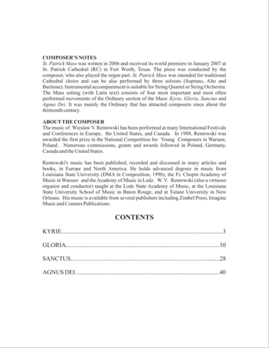 St. Patrick Mass St. Patrick Mass SAB scores gallery preview page 2