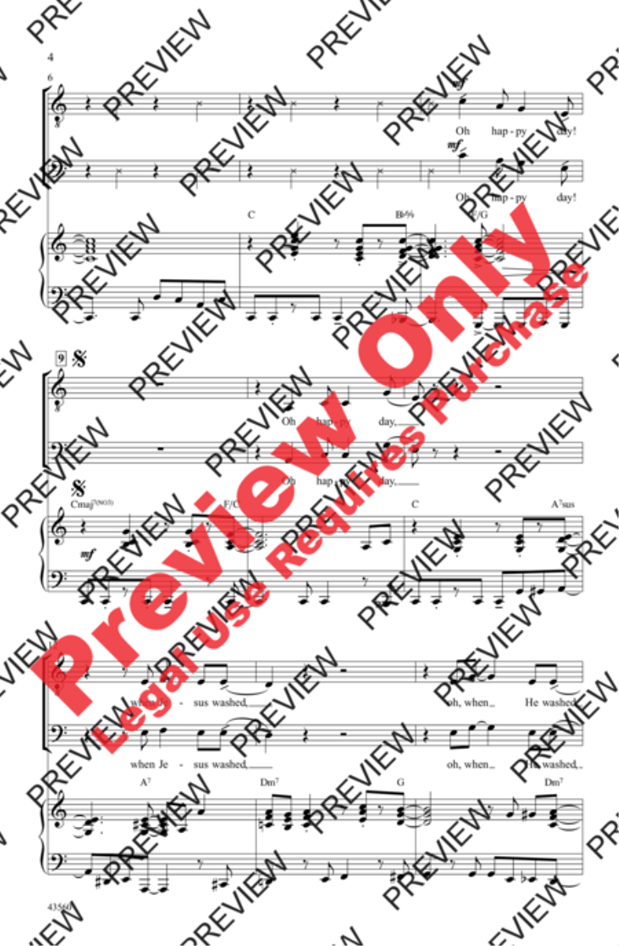 Oh Happy Day Men's Choir scores gallery preview page 3