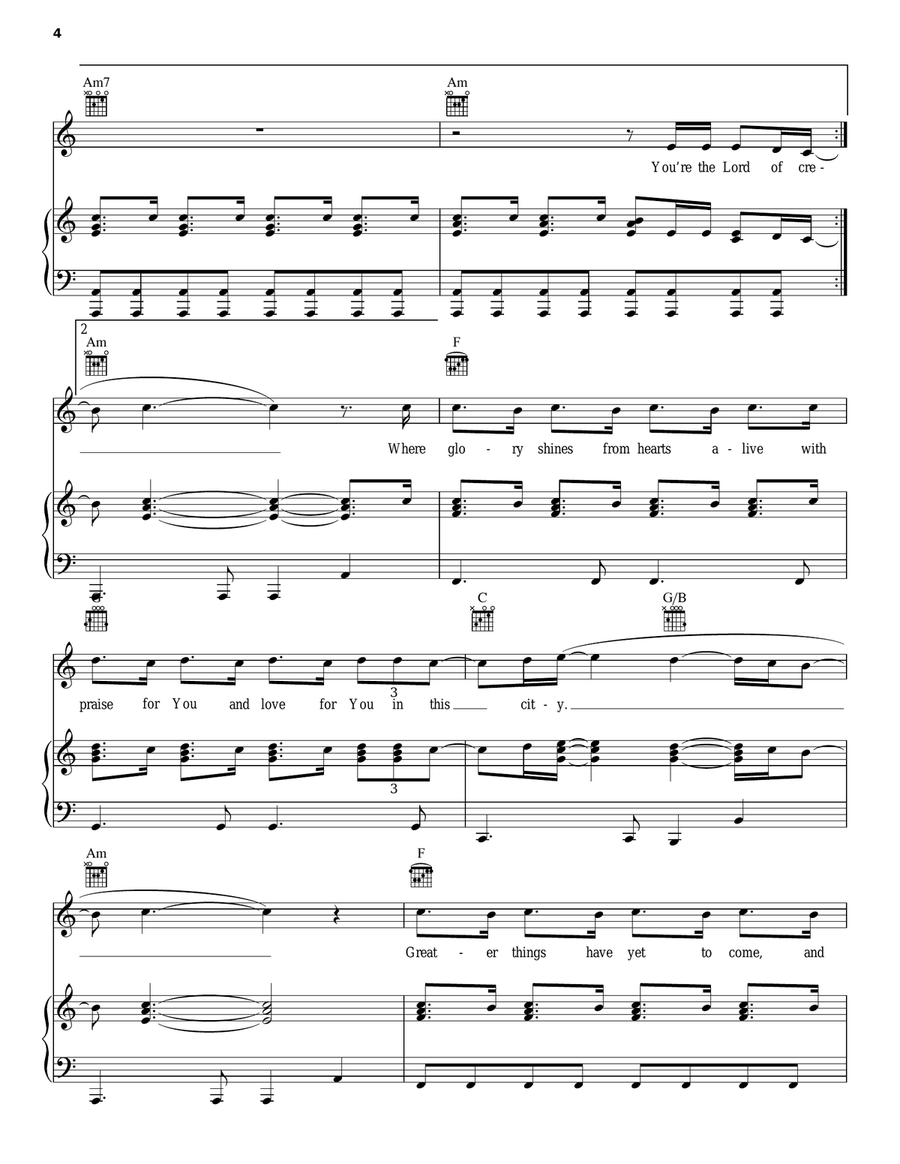 God Of This City Piano, Vocal, Guitar scores gallery preview page 4